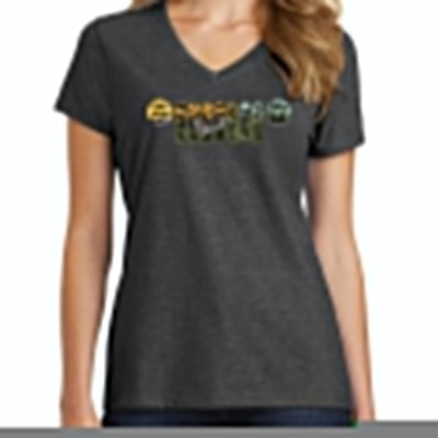 Ladies Jeep® Atomic Grille V-neck - Heather Black