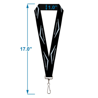 Lanyard - 1.0" - 1955-57 CHEVROLET V Emblem Black Silver