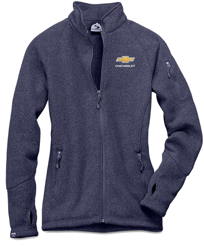 ladies-chevrolet-gold-bowtie-sweater-fleece-jacket