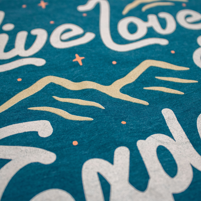 Ladies Jeep® V-neck Live Love Explore - Heather Teal