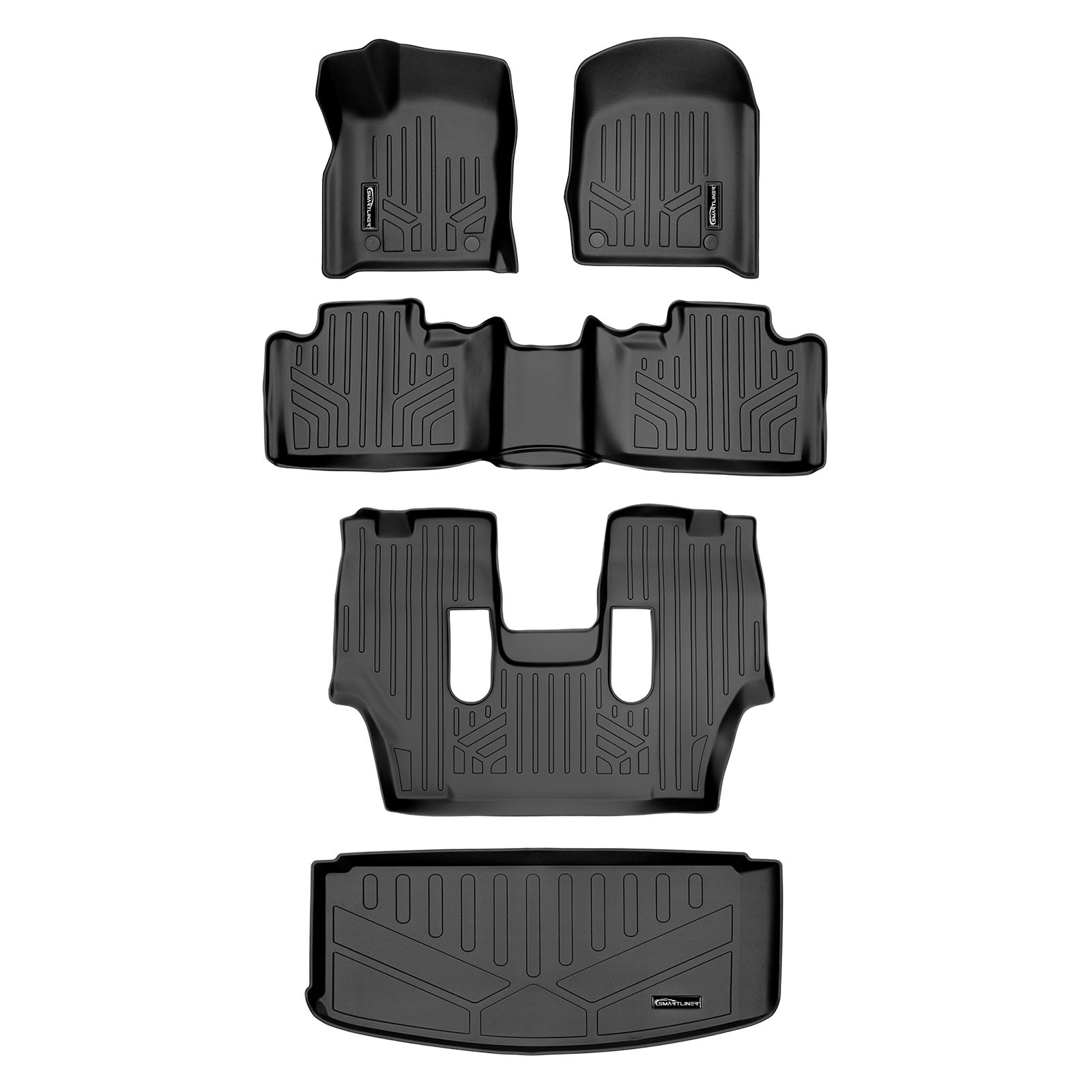 SMARTLINER 2015 - 2025 Dodge Durango 6 Passenger Custom Fit Floor Liners - 1st, 2nd, 3rd & 4th Rows