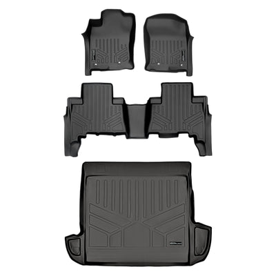 SMARTLINER 2013 - 2024 Toyota 4Runner 5 Passenger Custom Fit Floor Liners - 1st, 2nd & 3rd Rows - 3rd Seat Down