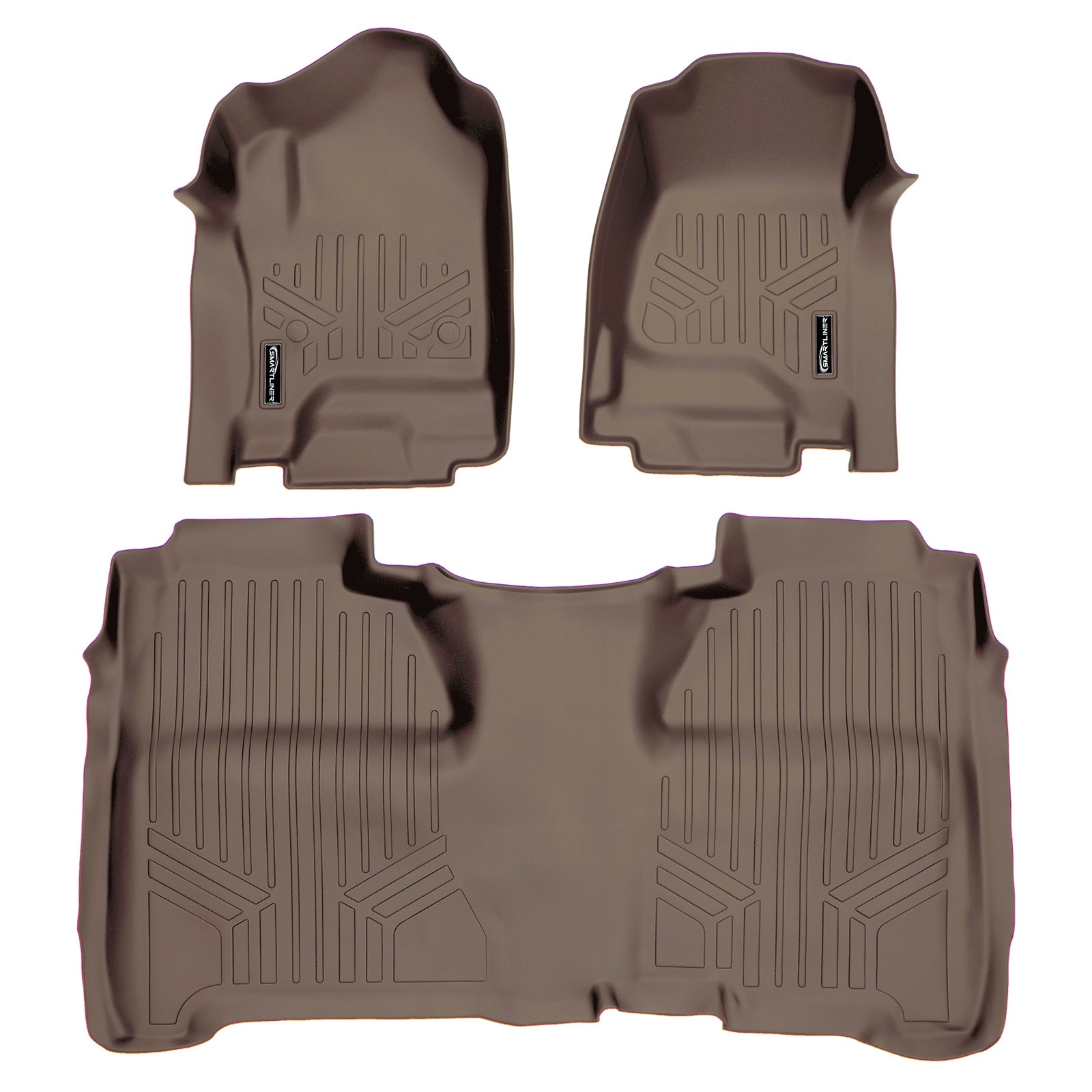 SMARTLINER 2015 - 2019 Chevrolet Silverado 3500 HD Crew Cab Custom Fit Floor Liners - 1st & 2nd Rows - No Hump