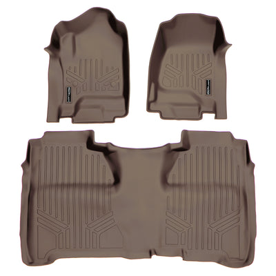 SMARTLINER 2015 - 2019 Chevrolet Silverado 3500 HD Crew Cab Custom Fit Floor Liners - 1st & 2nd Rows - No Hump