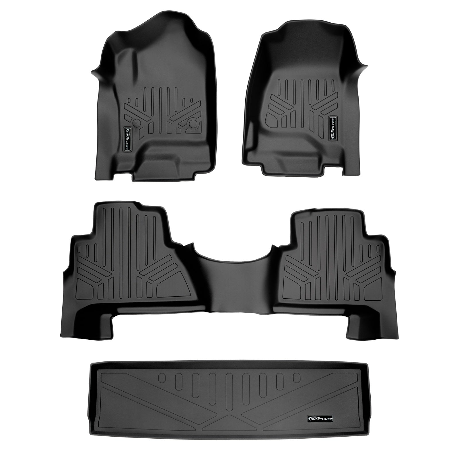 SMARTLINER 2015 - 2020 Cadillac Escalade 7 Passenger and 8 Passenger Custom Fit Floor Liners - 1st, 2nd & 3rd Rows - 3rd Seat Up