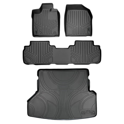 SMARTLINER 2008 - 2013 Toyota Highlander All Configurations Custom Fit Floor Liners - 1st, 2nd & 3rd Rows - 3rd Seat Down