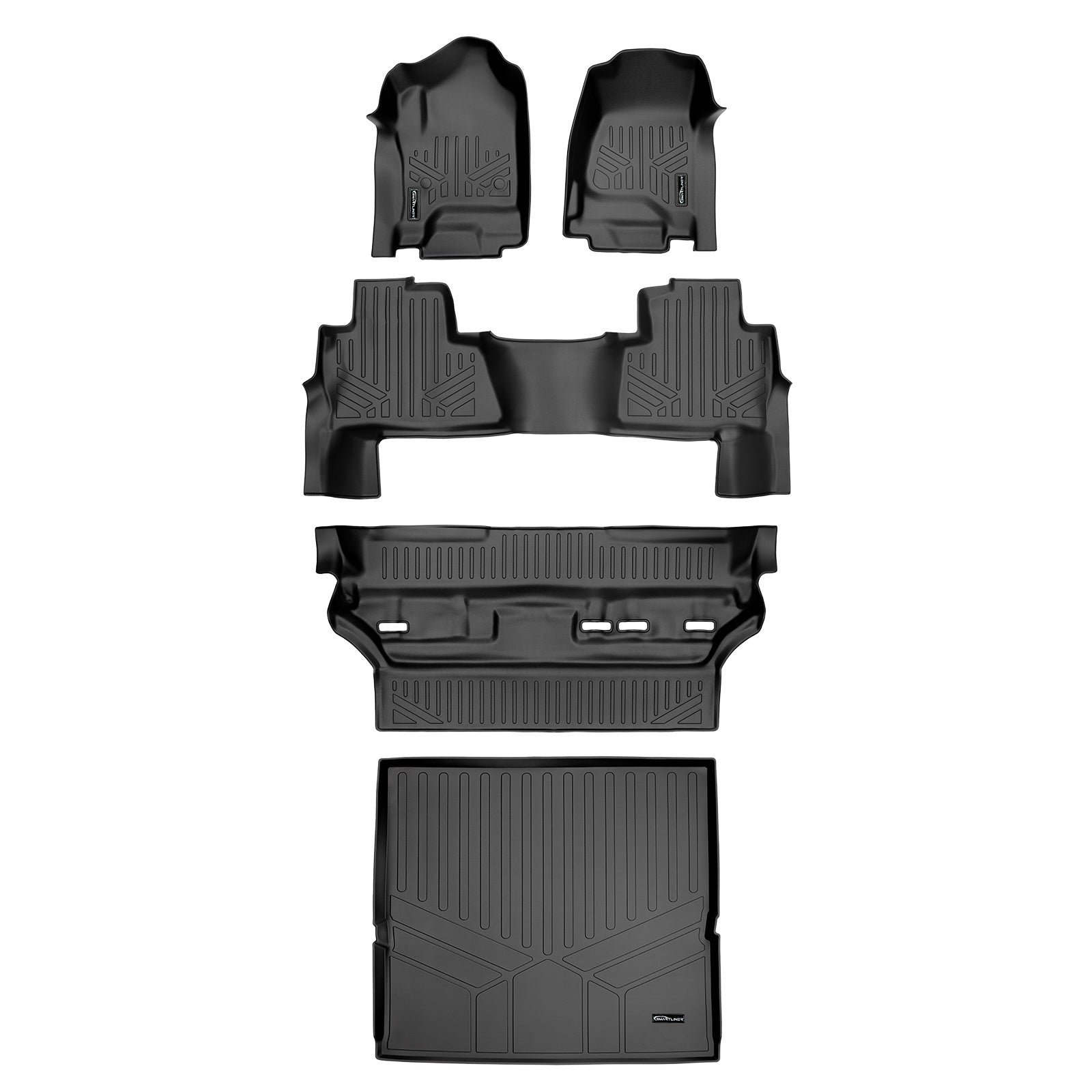 SMARTLINER 2015 - 2020 Chevrolet Tahoe 8 Passenger Custom Fit Floor Liners - 1st, 2nd, 3rd & 4th Rows