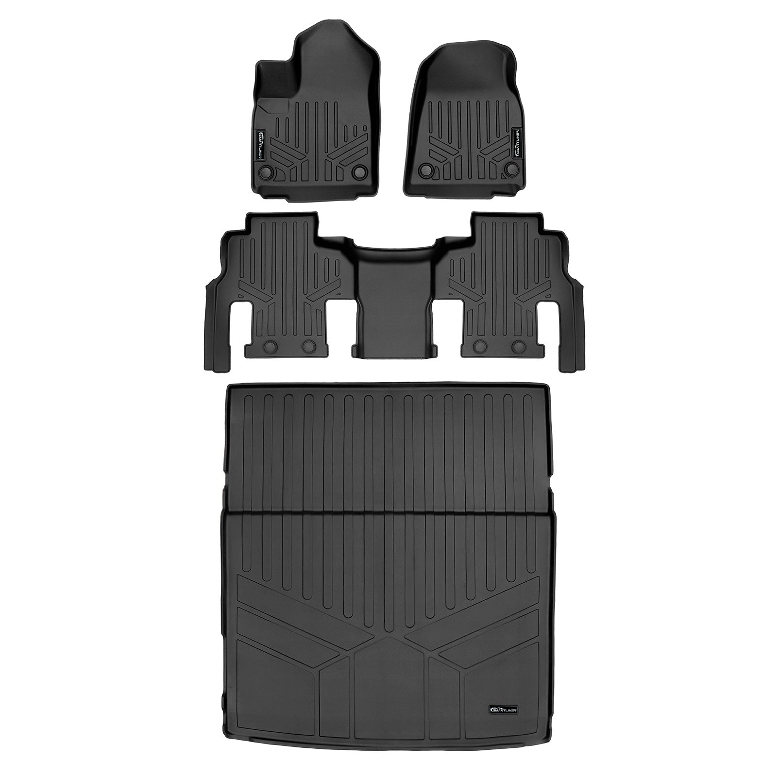 SMARTLINER 2022 - 2025 Jeep Grand Wagoneer 8 Passenger Custom Fit Floor Liners - 1st, 2nd & 3rd Rows
