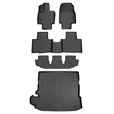 SMARTLINER 2020 - 2025 Toyota Highlander All Configurations Custom Fit Floor Liners - 1st, 2nd, 3rd & 4th Rows - 3rd Seat Down - No Sub