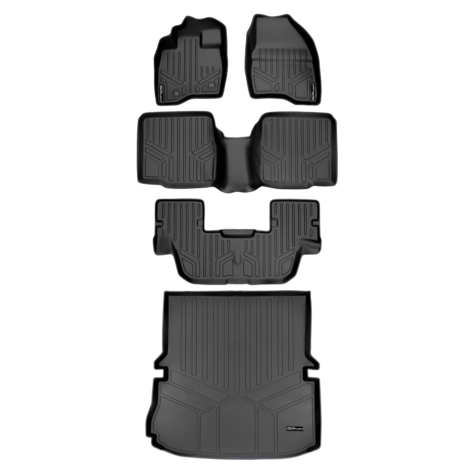 SMARTLINER 2015 - 2016 Ford Explorer 8 Passenger Custom Fit Floor Liners - 1st, 2nd, 3rd & 4th Rows