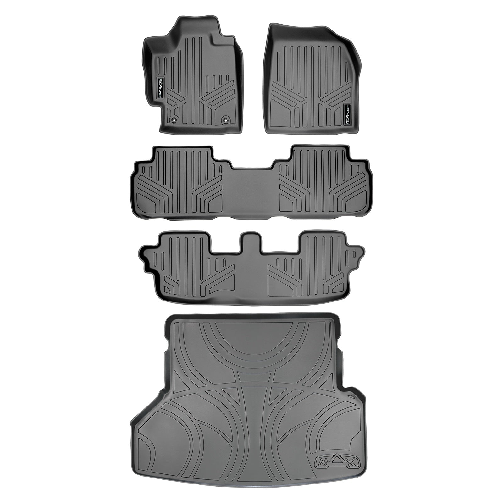 SMARTLINER 2008 - 2013 Toyota Highlander All Configurations Custom Fit Floor Liners - 1st, 2nd, 3rd & 4th Rows - 3rd Seat Down