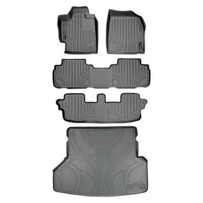 SMARTLINER 2008 - 2013 Toyota Highlander All Configurations Custom Fit Floor Liners - 1st, 2nd, 3rd & 4th Rows - 3rd Seat Down