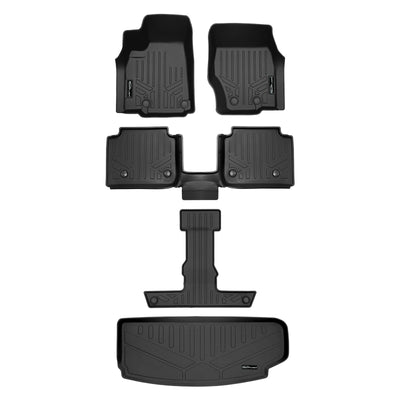 SMARTLINER 2021 - 2025 Jeep Grand Cherokee L 6 Passenger Custom Fit Floor Liners - 1st, 2nd, 3rd & 4th Rows - No Console