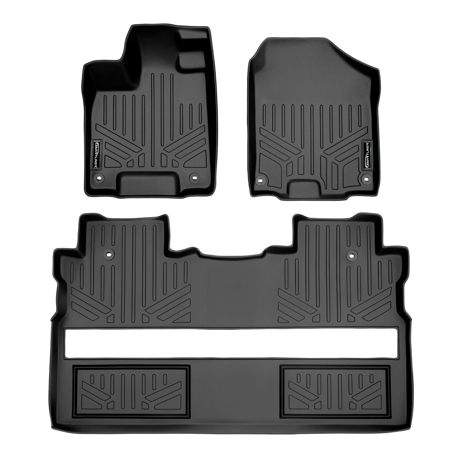SMARTLINER 2017 - 2025 Honda Ridgeline All Configurations Custom Fit Floor Liners - 1st & 2nd Rows
