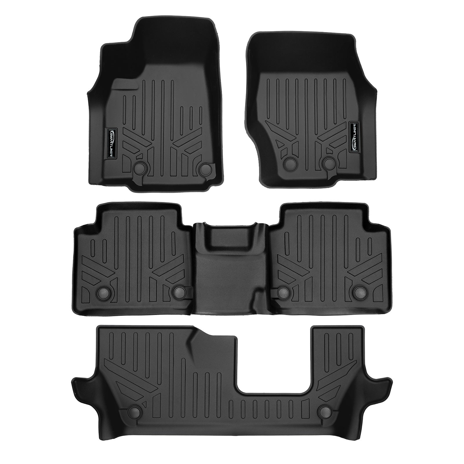 SMARTLINER 2021 - 2025 Jeep Grand Cherokee L 7 Passenger Custom Fit Floor Liners - 1st, 2nd & 3rd Rows