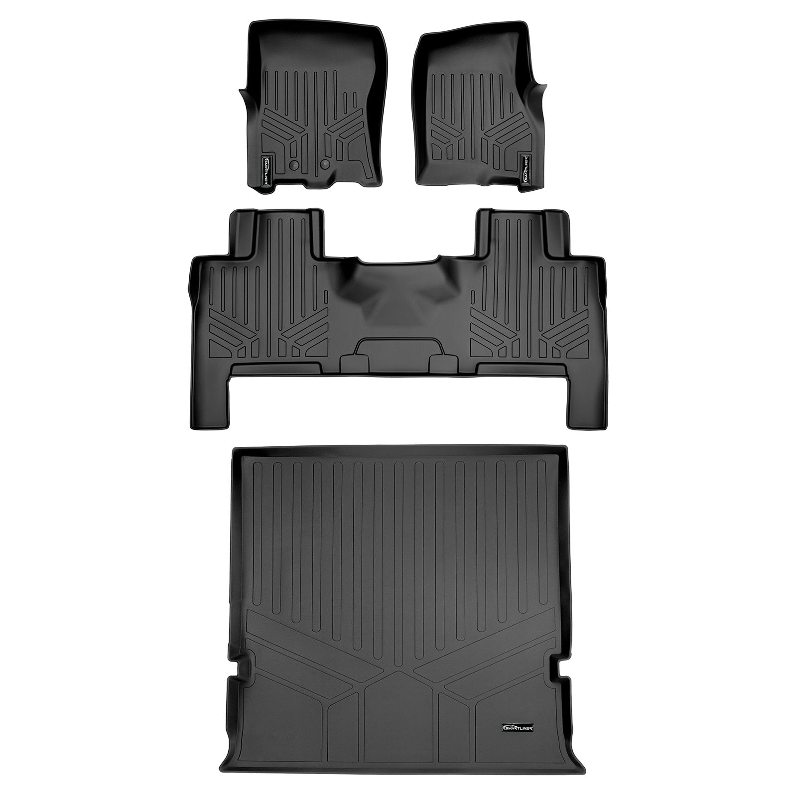 SMARTLINER 2011 - 2017 Lincoln Navigator 7 Passenger and 8 Passenger Custom Fit Floor Liners - 1st, 2nd & 3rd Rows - 3rd Seat Down