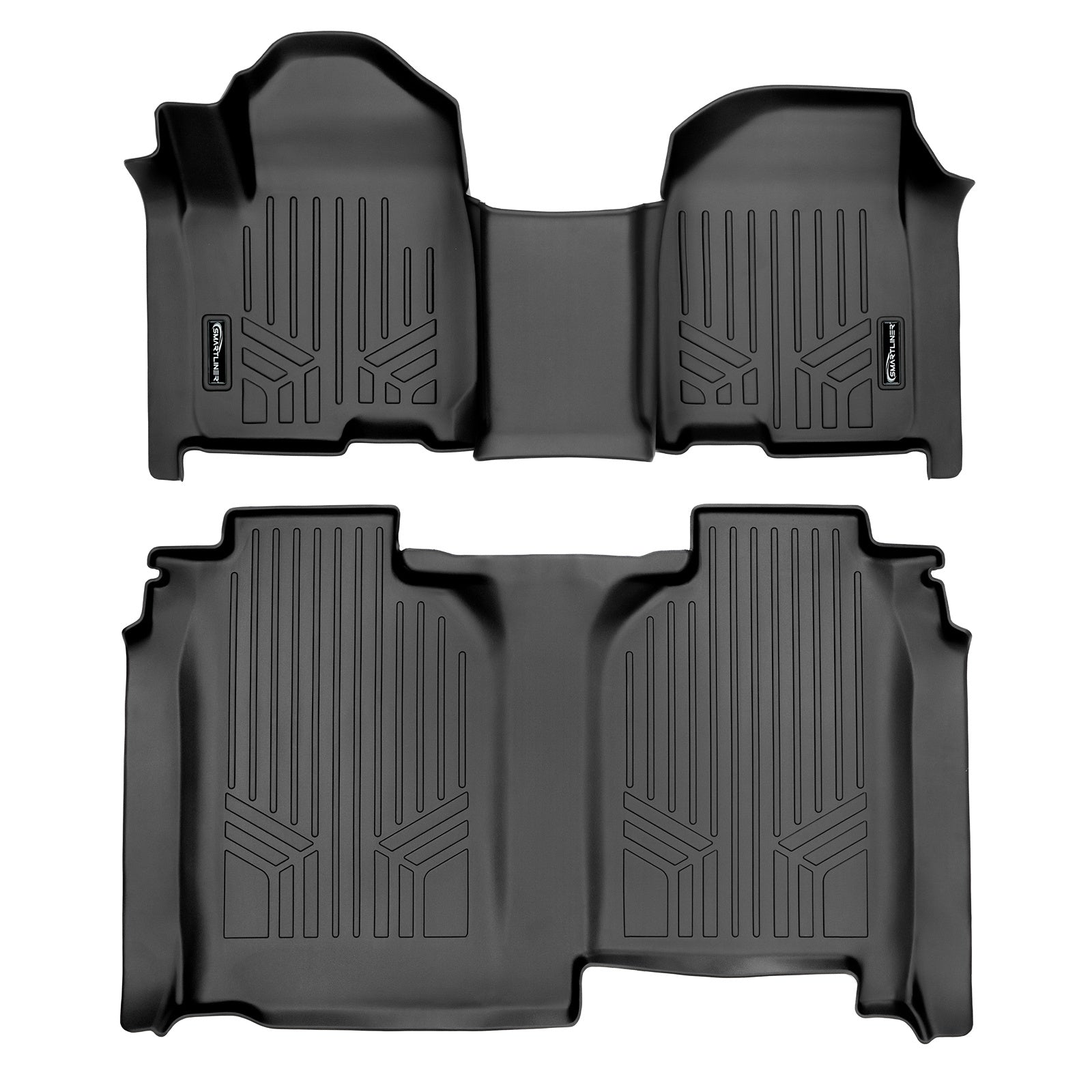 SMARTLINER 2019 - 2025 Chevrolet Silverado 1500 Crew Cab Custom Fit Floor Liners - 1st & 2nd Rows