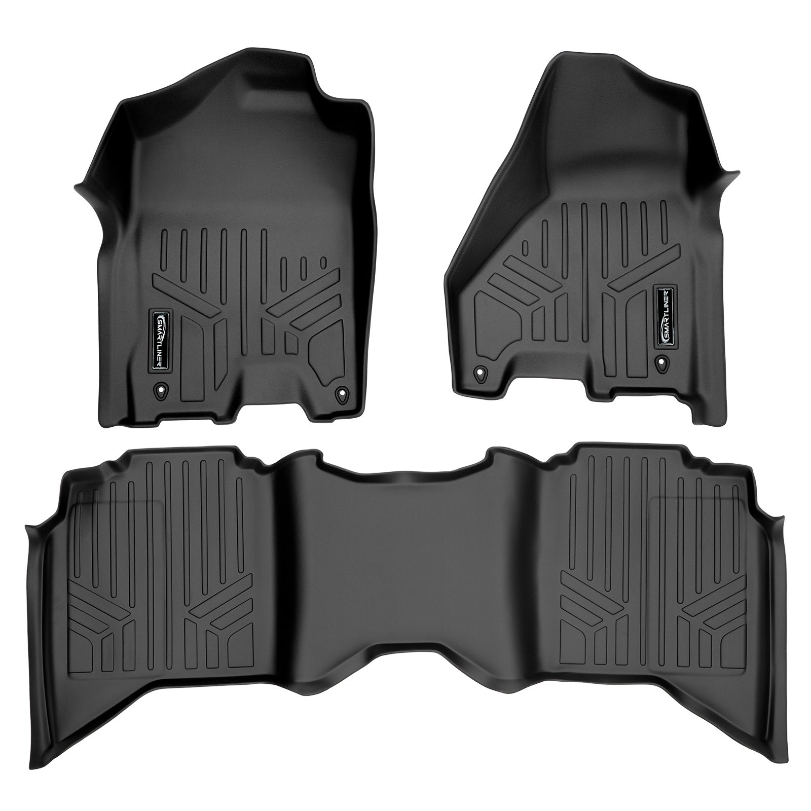 SMARTLINER 2013 - 2018 Ram 3500 Crew Cab Custom Fit Floor Liners - 1st & 2nd Rows - Fits Bench or Bucket - No Hump