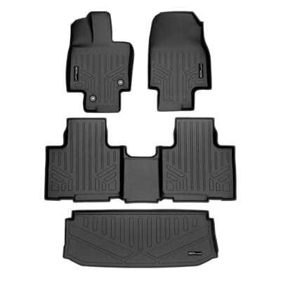 SMARTLINER 2020 - 2025 Toyota Highlander All Configurations Custom Fit Floor Liners - 1st, 2nd & 3rd Rows - 3rd Seat Up - W/ Sub