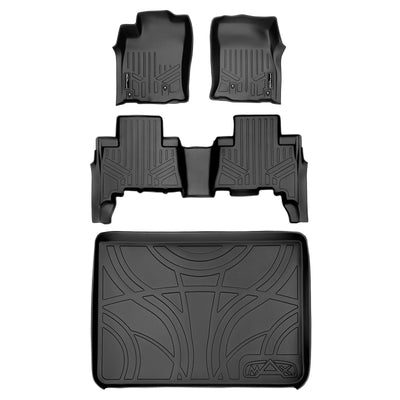 SMARTLINER 2010 - 2012 Toyota 4Runner 5 Passenger Custom Fit Floor Liners - 1st, 2nd & 3rd Rows - 3rd Seat Down