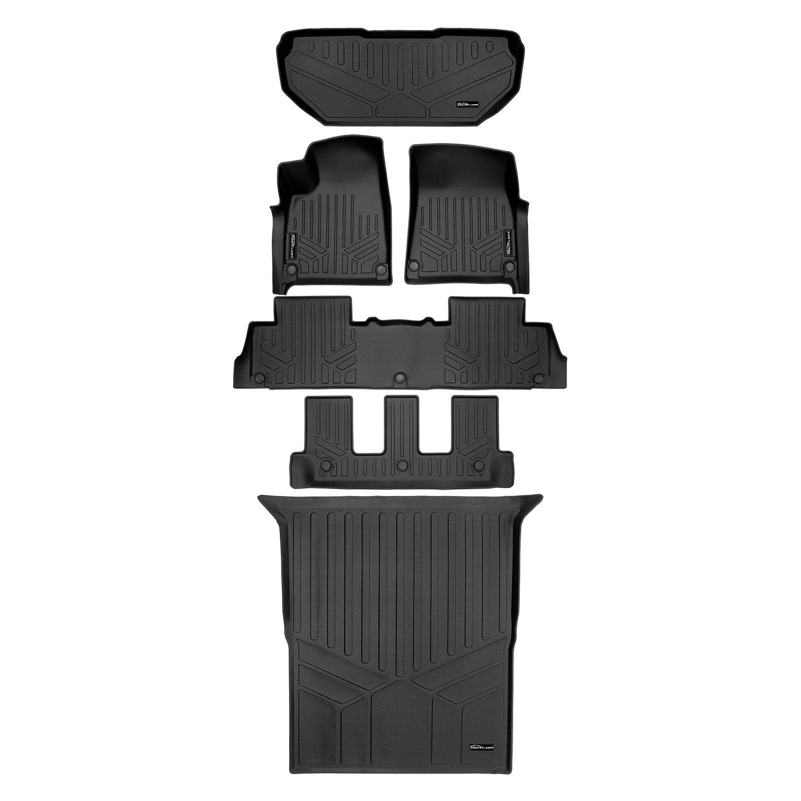 SMARTLINER 2022 - 2024 Rivian R1S 7 Passenger and SUV Custom Fit Floor Liners - 1st, 2nd, 3rd, 4th & 5th Rows