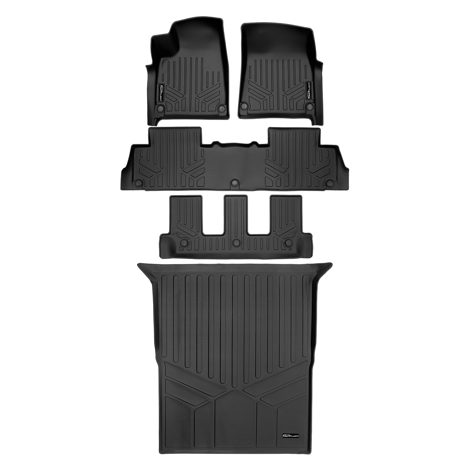 SMARTLINER 2022 - 2024 Rivian R1S 7 Passenger and SUV Custom Fit Floor Liners - 1st, 2nd, 3rd & 4th Rows