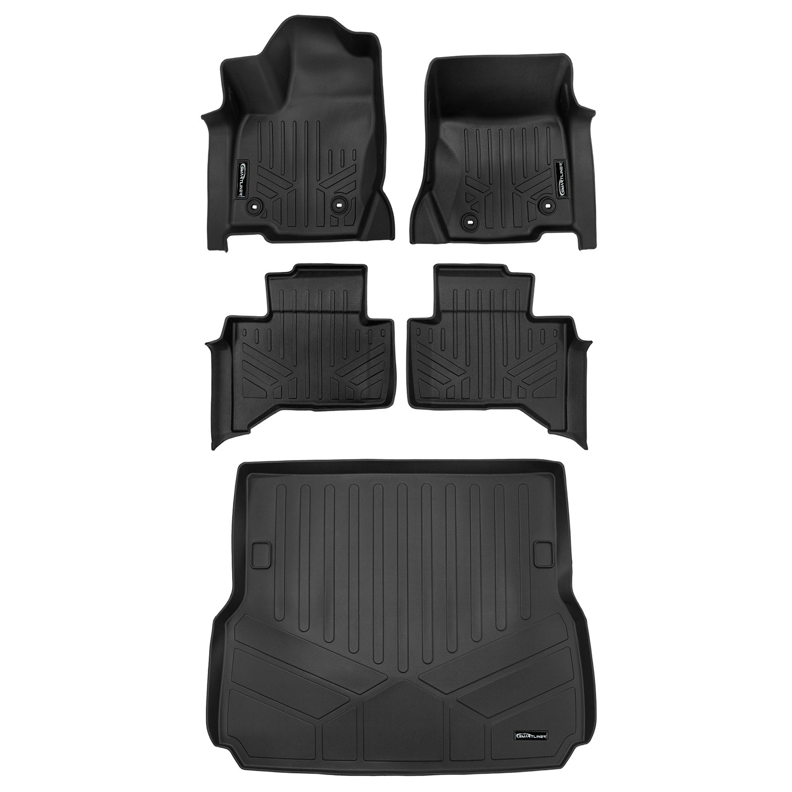 SMARTLINER 2024 - 2025 Toyota Land Cruiser All Configurations Custom Fit Floor Liners - 1st, 2nd & 3rd Rows - 3rd Seat Down