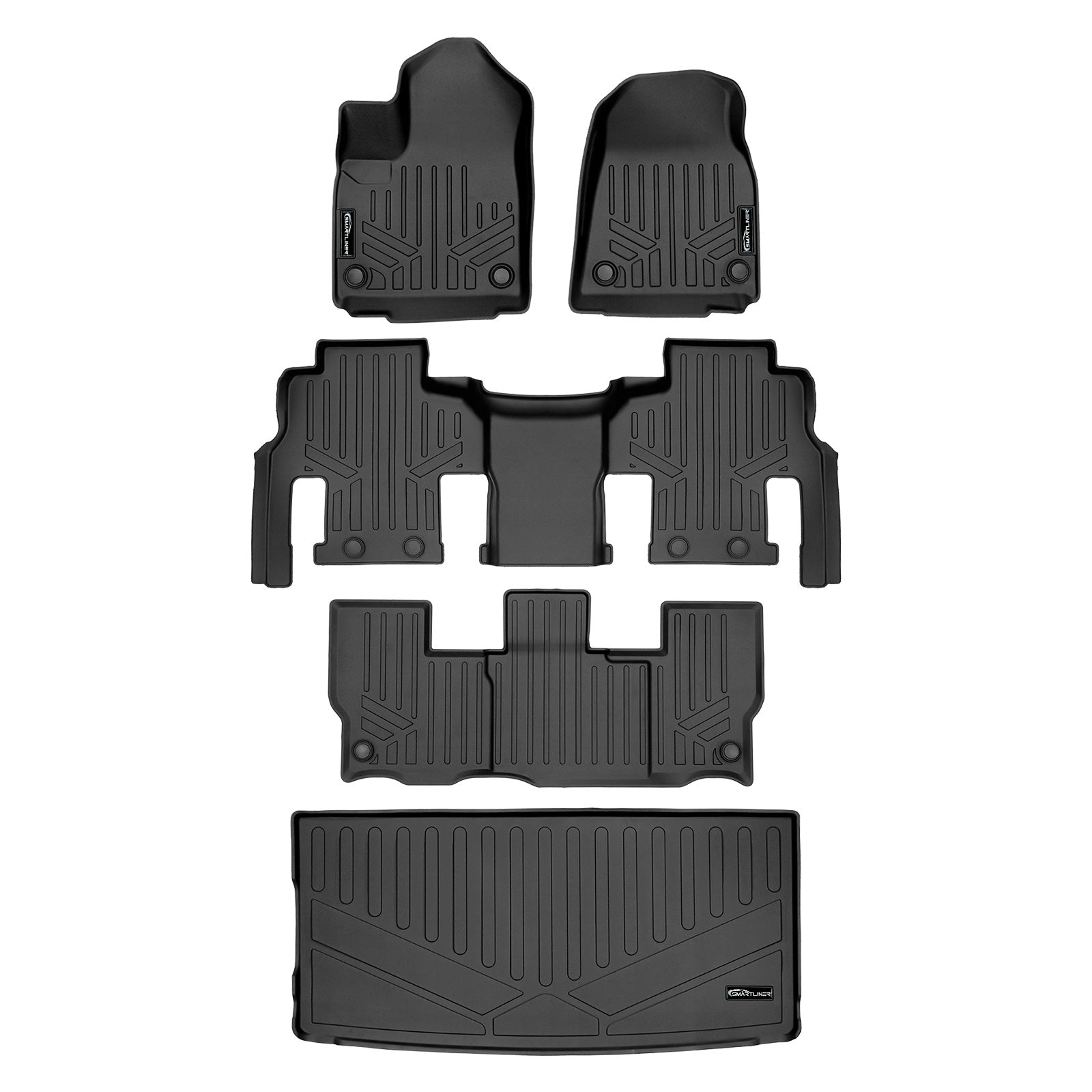 SMARTLINER 2022 - 2025 Jeep Grand Wagoneer 8 Passenger Custom Fit Floor Liners - 1st, 2nd, 3rd & 4th Rows