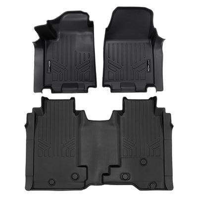 SMARTLINER 2024 - 2025 GMC Sierra All Configurations Custom Fit Floor Liners - 1st & 2nd Rows - W/o Midgate