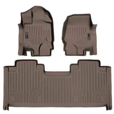 SMARTLINER 2015 - 2025 Ford F-150 Super Cab Custom Fit Floor Liners - 1st & 2nd Rows - Bucket