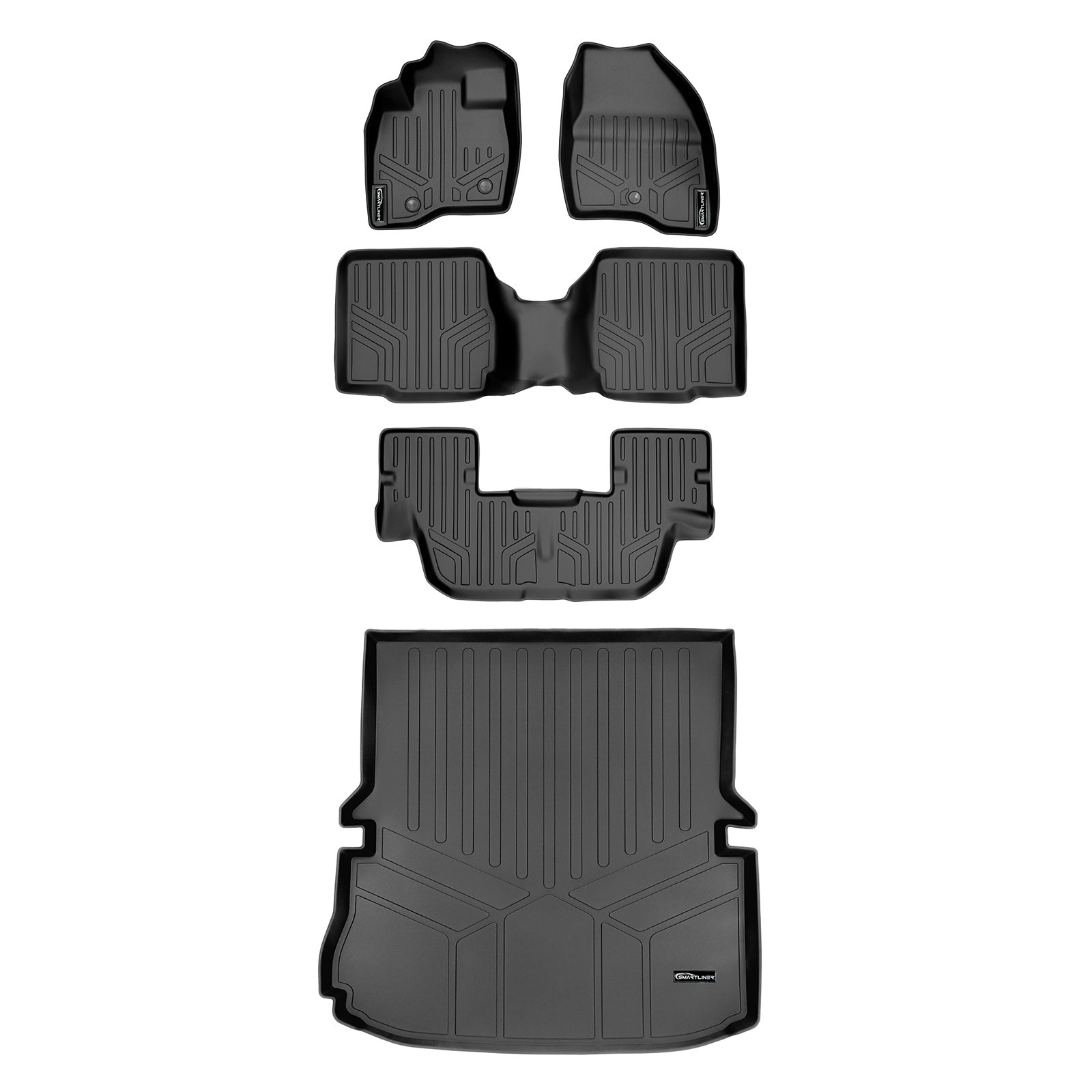 SMARTLINER 2011 - 2014 Ford Explorer 7 Passenger Custom Fit Floor Liners - 1st, 2nd, 3rd & 4th Rows