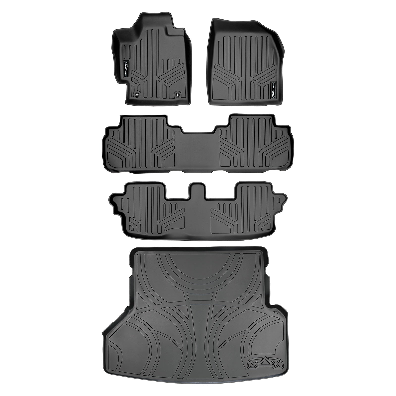 SMARTLINER 2008 - 2013 Toyota Highlander All Configurations Custom Fit Floor Liners - 1st, 2nd, 3rd & 4th Rows - 3rd Seat Down