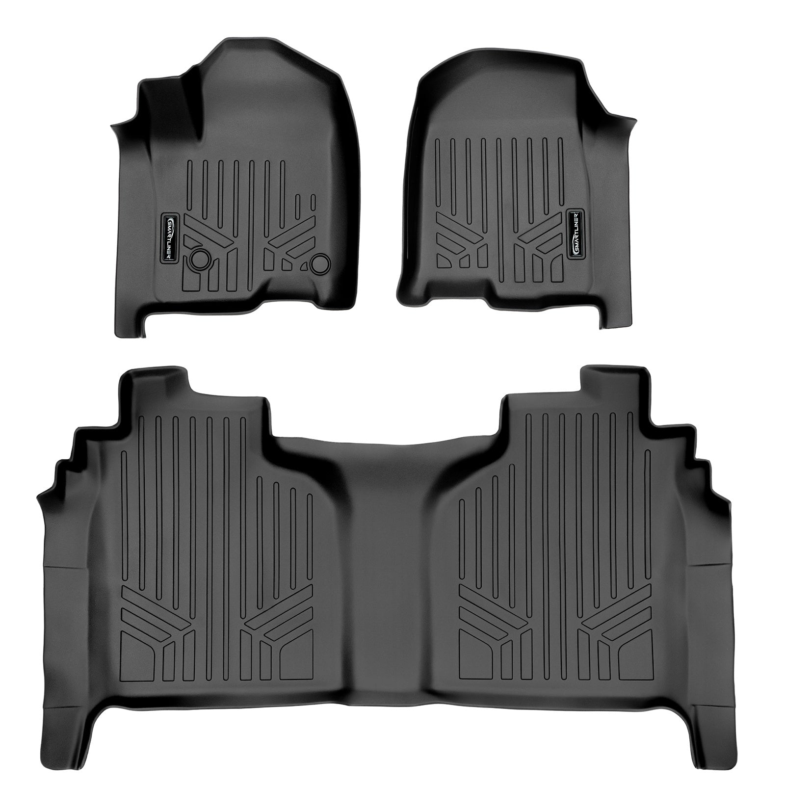 SMARTLINER 2020 - 2025 Chevrolet Silverado 3500 HD Crew Cab Custom Fit Floor Liners - 1st & 2nd Rows - Fits Bench or Bucket - W/ Storage