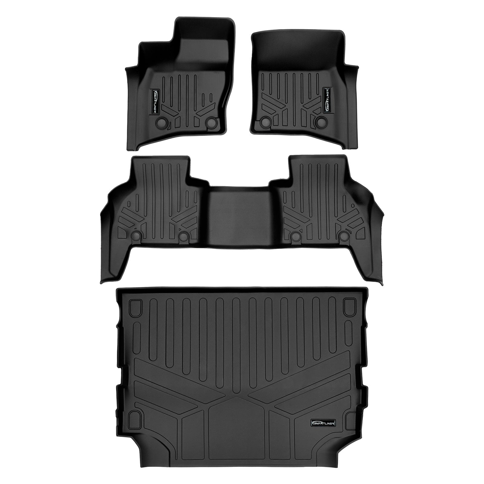 SMARTLINER 2020 - 2025 Land Rover Defender 110 7 Passenger Custom Fit Floor Liners - 1st, 2nd & 3rd Rows - 3rd Seat Down