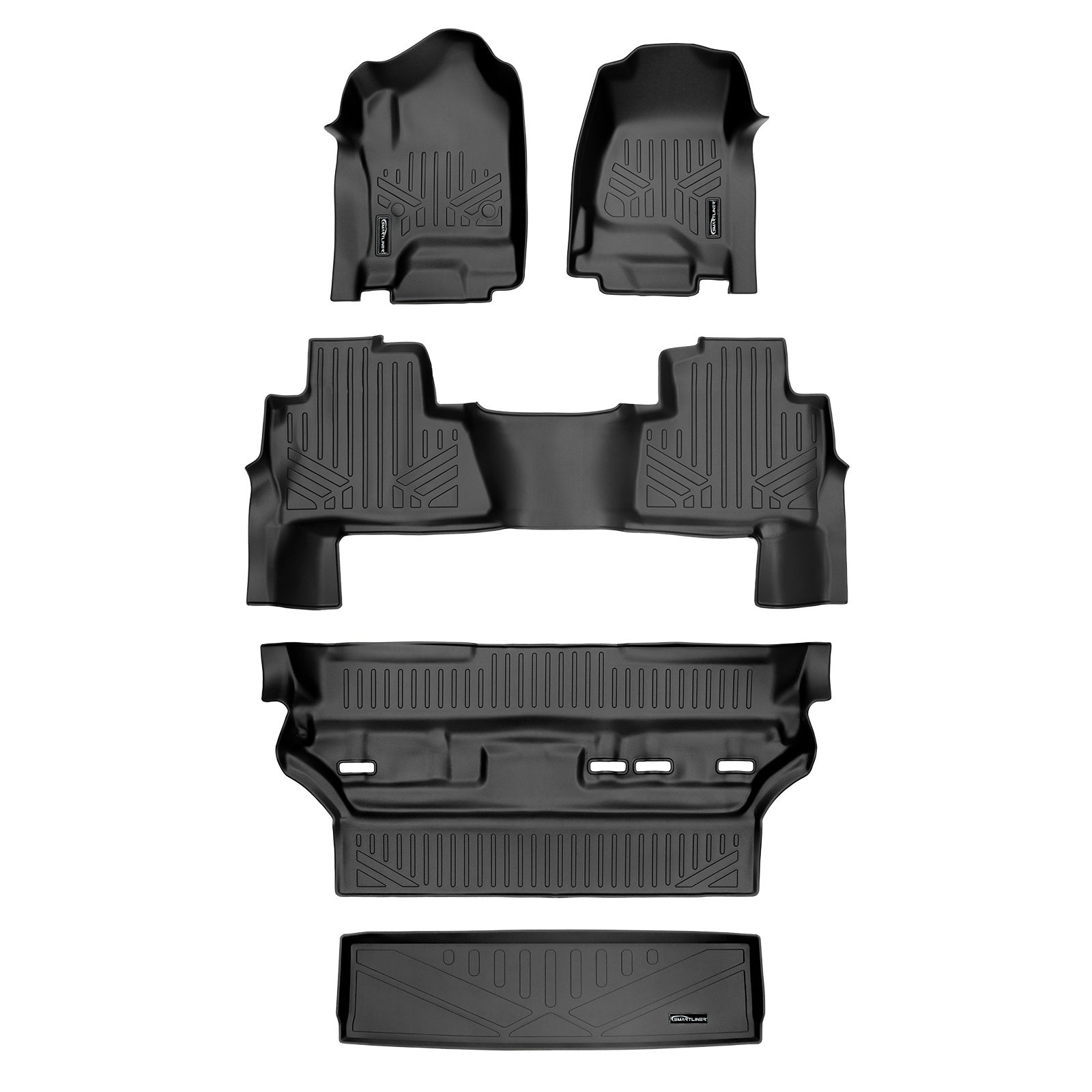 SMARTLINER 2015 - 2020 Chevrolet Tahoe 8 Passenger Custom Fit Floor Liners - 1st, 2nd, 3rd & 4th Rows