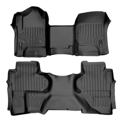 SMARTLINER 2015 - 2019 Chevrolet Silverado 3500 HD Double Cab Custom Fit Floor Liners - 1st & 2nd Rows - Bench - Over Hump