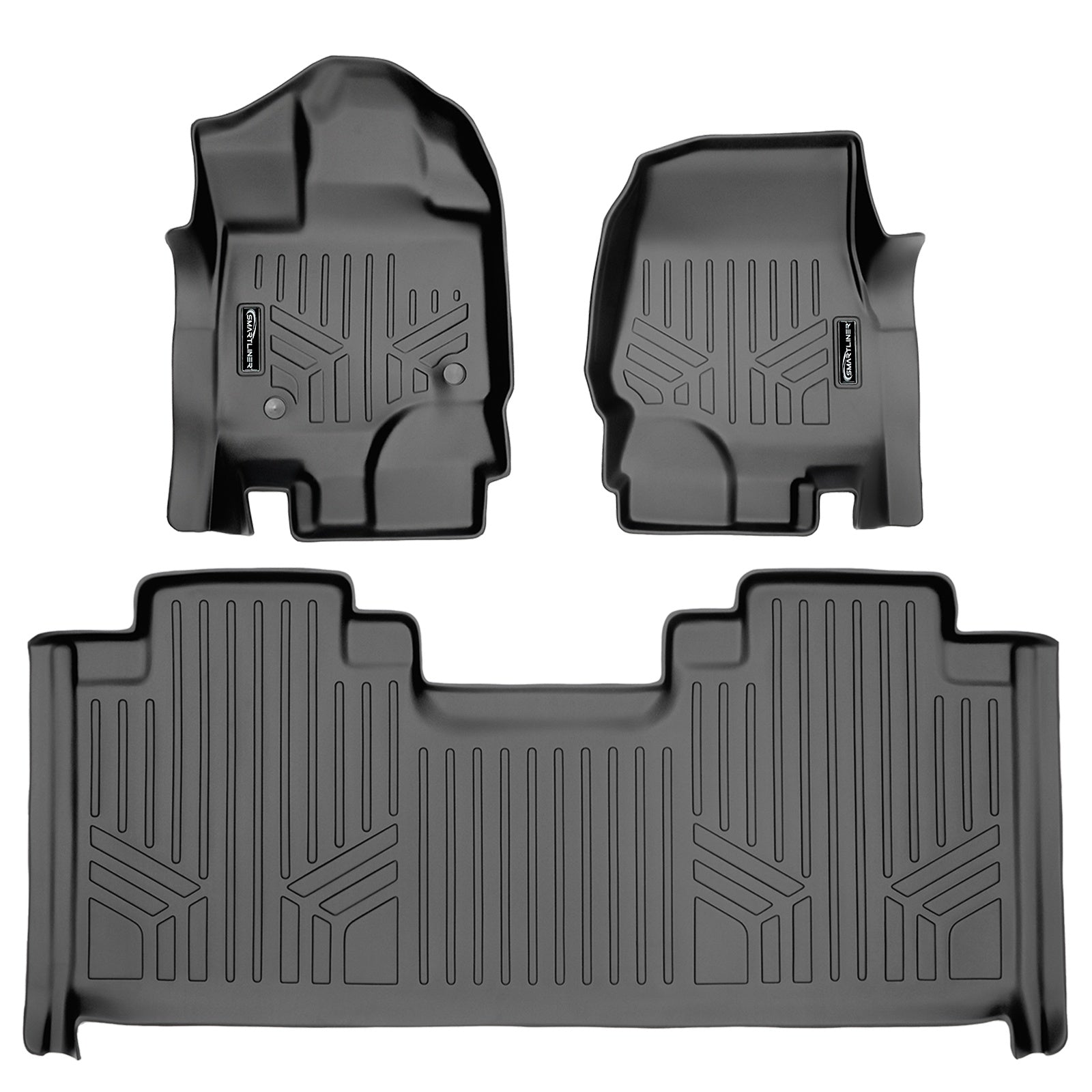 SMARTLINER 2015 - 2025 Ford F-150 Super Cab Custom Fit Floor Liners - 1st & 2nd Rows - Bucket