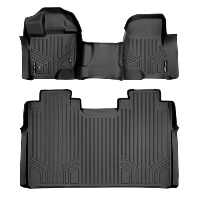 SMARTLINER 2015 - 2025 Ford F-150 Super Crew Custom Fit Floor Liners - 1st & 2nd Rows - Over Hump - No Storage