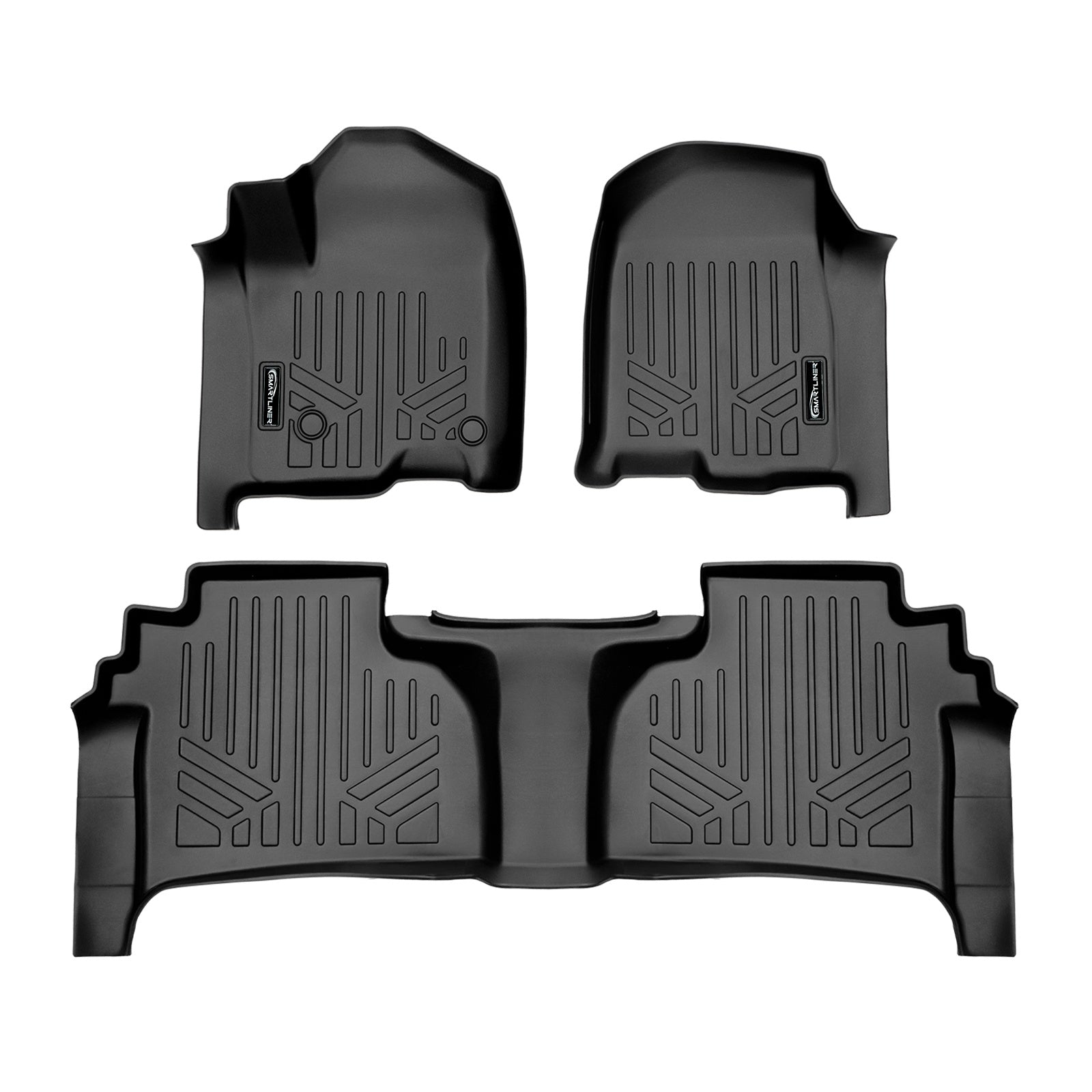 SMARTLINER 2020 - 2025 Chevrolet Silverado 3500 HD Double Cab Custom Fit Floor Liners - 1st & 2nd Rows - Carpet Only - W/ Storage