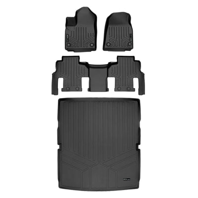 SMARTLINER 2022 - 2025 Jeep Wagoneer 8 Passenger Custom Fit Floor Liners - 1st, 2nd & 3rd Rows - 3rd Seat Down