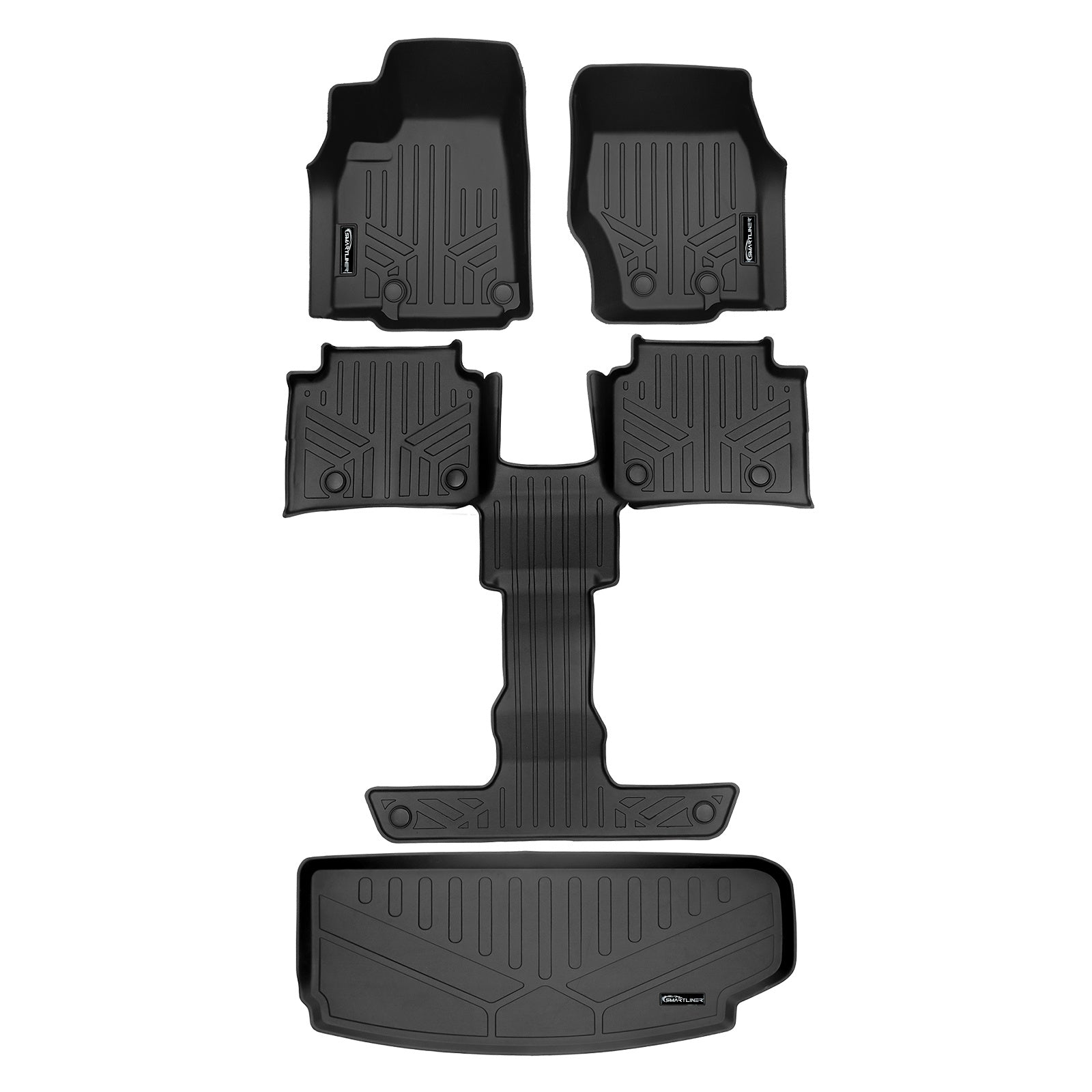 SMARTLINER 2021 - 2025 Jeep Grand Cherokee L 6 Passenger Custom Fit Floor Liners - 1st, 2nd, 3rd & 4th Rows