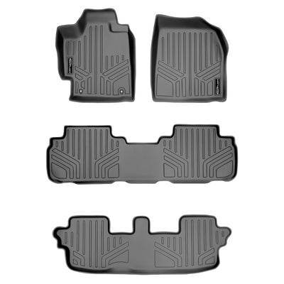 SMARTLINER 2008 - 2013 Toyota Highlander All Configurations Custom Fit Floor Liners - 1st, 2nd & 3rd Rows