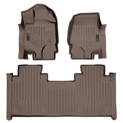 SMARTLINER 2015 - 2025 Ford F-150 Super Cab Custom Fit Floor Liners - 1st & 2nd Rows - Bench