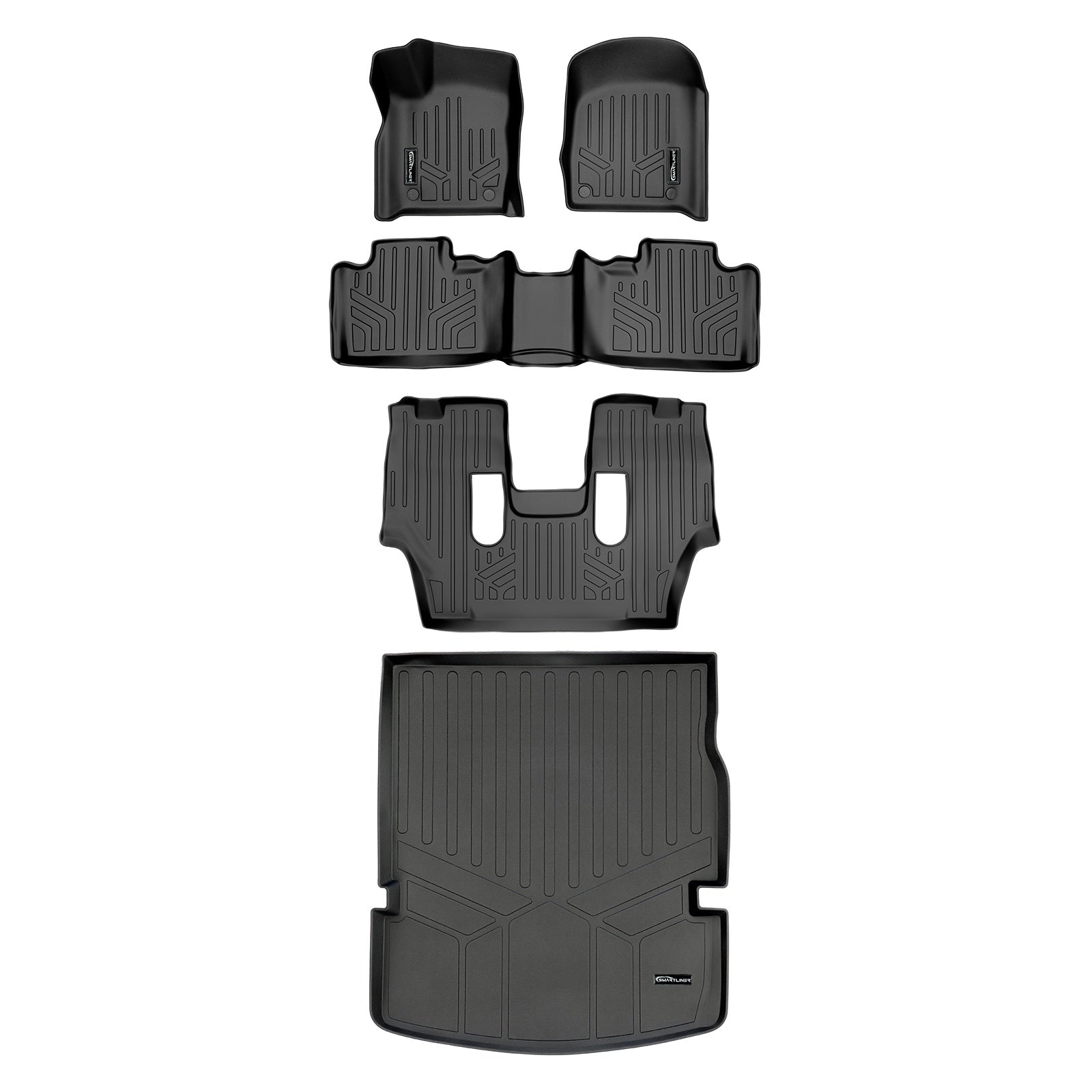 SMARTLINER 2015 - 2025 Dodge Durango 6 Passenger Custom Fit Floor Liners - 1st, 2nd, 3rd & 4th Rows