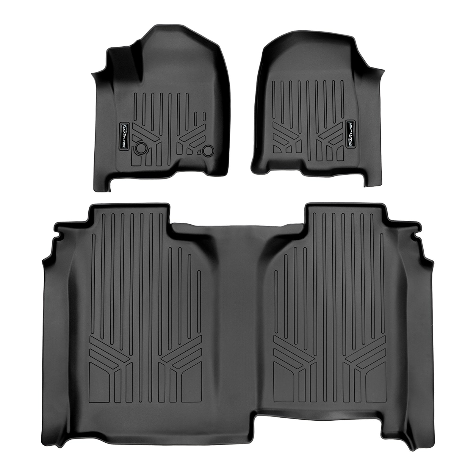 SMARTLINER 2020 - 2025 Chevrolet Silverado 3500 HD Crew Cab Custom Fit Floor Liners - 1st & 2nd Rows - Fits Bench or Bucket - No Storage