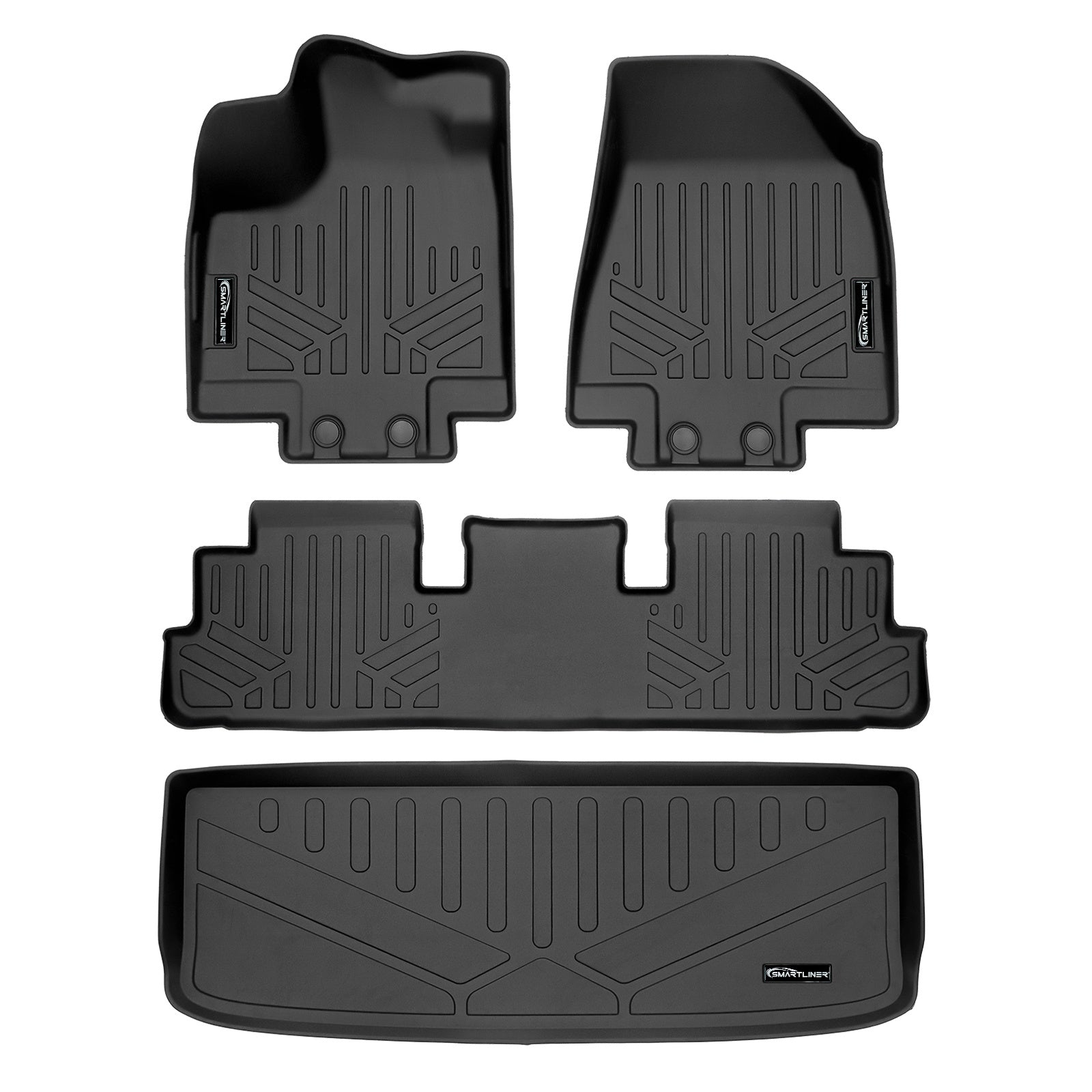 SMARTLINER 2022 - 2025 Nissan Pathfinder 7 Passenger and 8 Passenger Custom Fit Floor Liners - 1st, 2nd & 3rd Rows - 3rd Seat Up