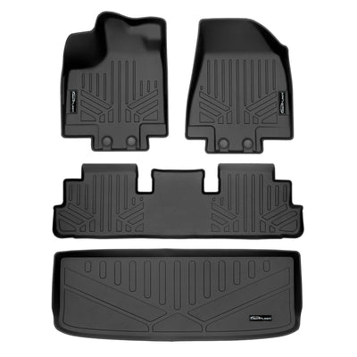 SMARTLINER 2022 - 2025 Nissan Pathfinder 7 Passenger and 8 Passenger Custom Fit Floor Liners - 1st, 2nd & 3rd Rows - 3rd Seat Up
