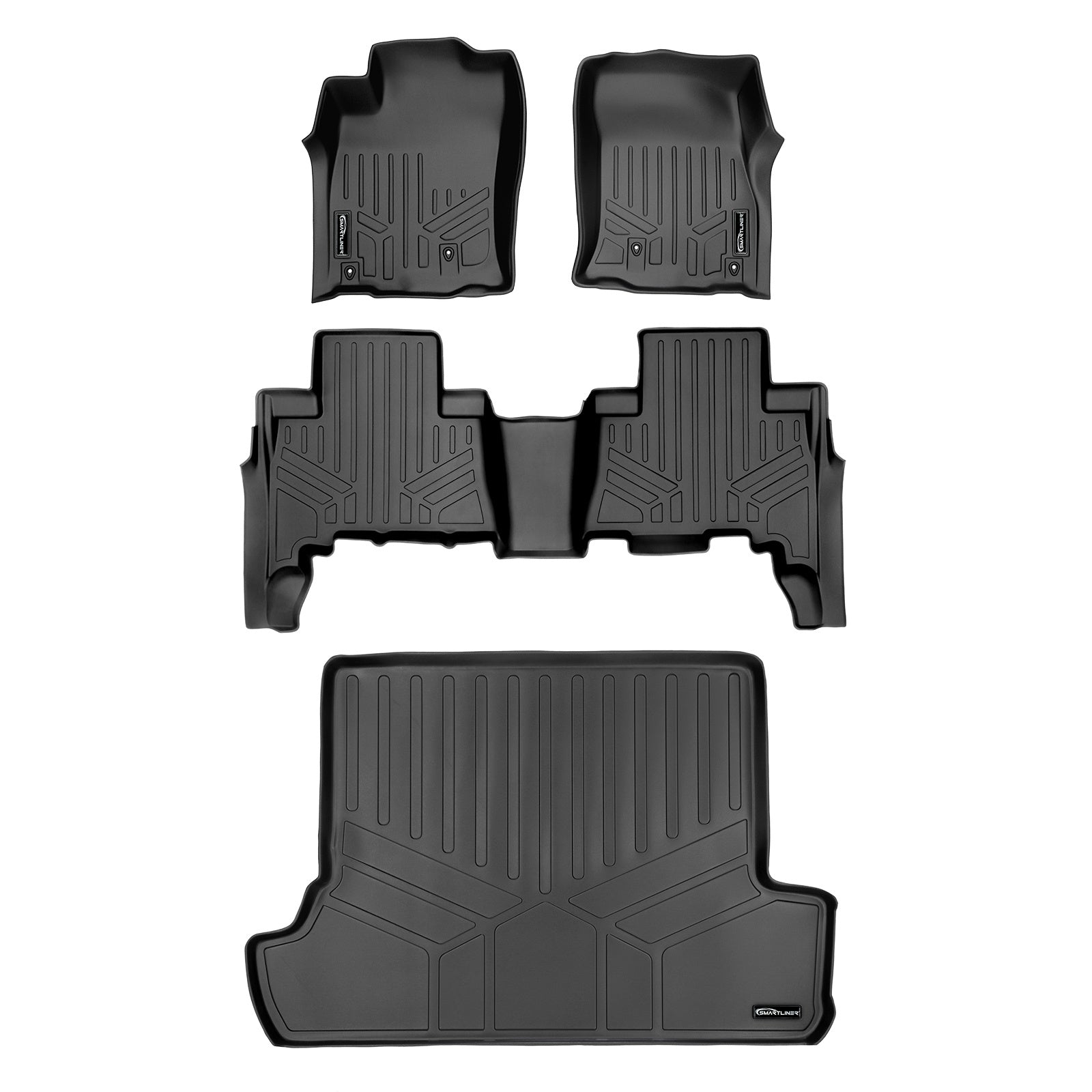 SMARTLINER 2010 - 2012 Toyota 4Runner 7 Passenger Custom Fit Floor Liners - 1st, 2nd & 3rd Rows - 3rd Seat Down