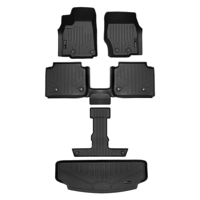 SMARTLINER 2021 - 2025 Jeep Grand Cherokee L 6 Passenger Custom Fit Floor Liners - 1st, 2nd, 3rd & 4th Rows - No Console