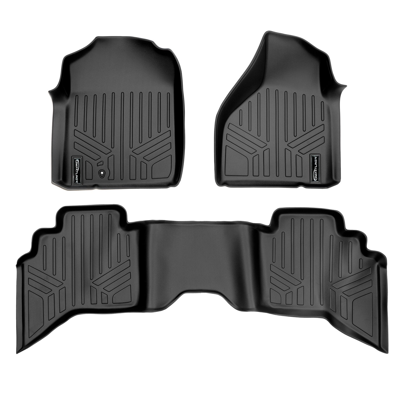 SMARTLINER 2002 - 2008 Dodge Ram 1500 Quad Cab Custom Fit Floor Liners - 1st & 2nd Rows - No Hump